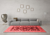 Machine Washable Oriental Red Industrial Rug, wshurb834red