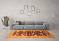 Machine Washable Oriental Orange Industrial Rug, wshurb834org