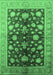 Machine Washable Oriental Emerald Green Industrial Area Rugs, wshurb834emgrn