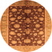 Round Oriental Orange Industrial Rug, urb834org