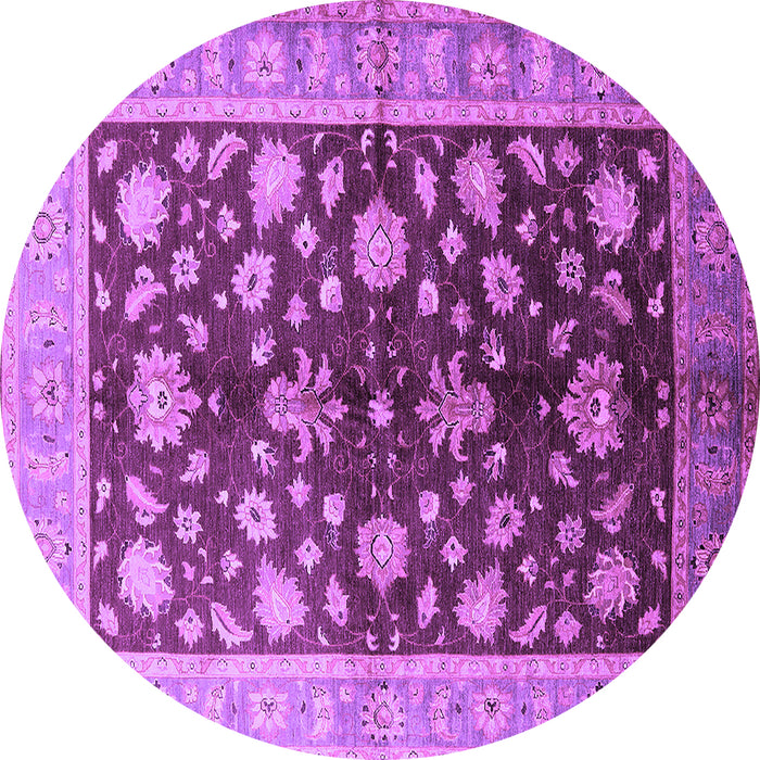 Round Machine Washable Oriental Purple Industrial Area Rugs, wshurb834pur