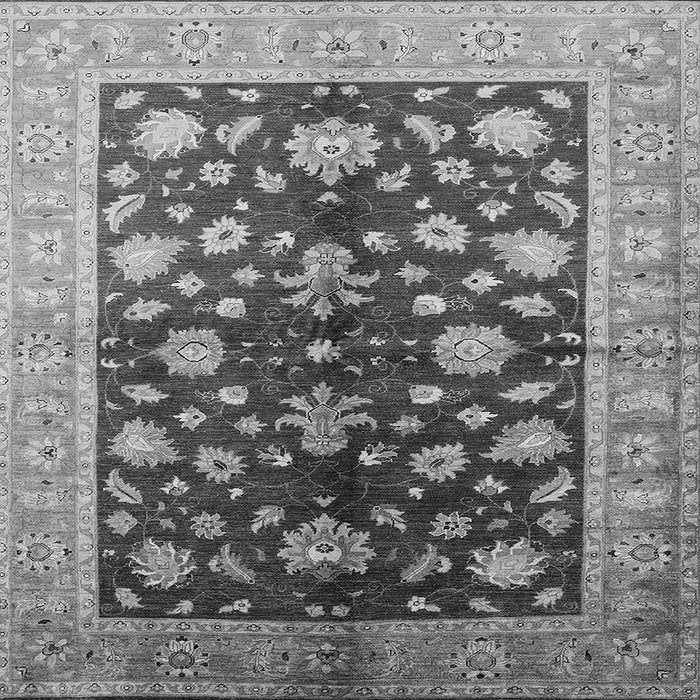 Square Machine Washable Oriental Gray Industrial Rug, wshurb834gry