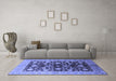 Machine Washable Oriental Blue Industrial Rug in a Living Room, wshurb834blu