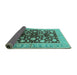 Sideview of Oriental Turquoise Industrial Rug, urb834turq