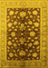 Machine Washable Oriental Yellow Industrial Rug, wshurb834yw