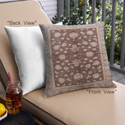 Front View of Mid-Century Modern Urban Square Dark Salmon Pink Throw Pillow, 18 inch by 18 inch, pwurb834