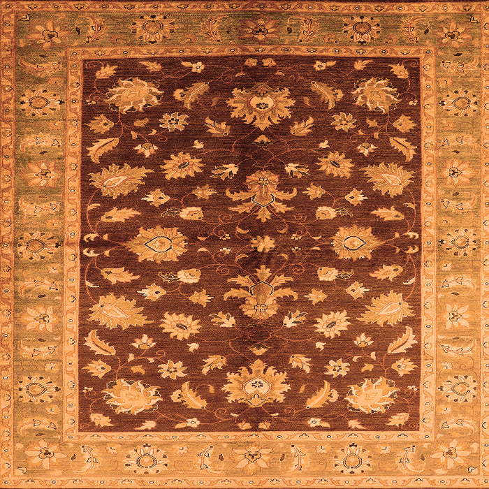 Square Oriental Orange Industrial Rug, urb834org