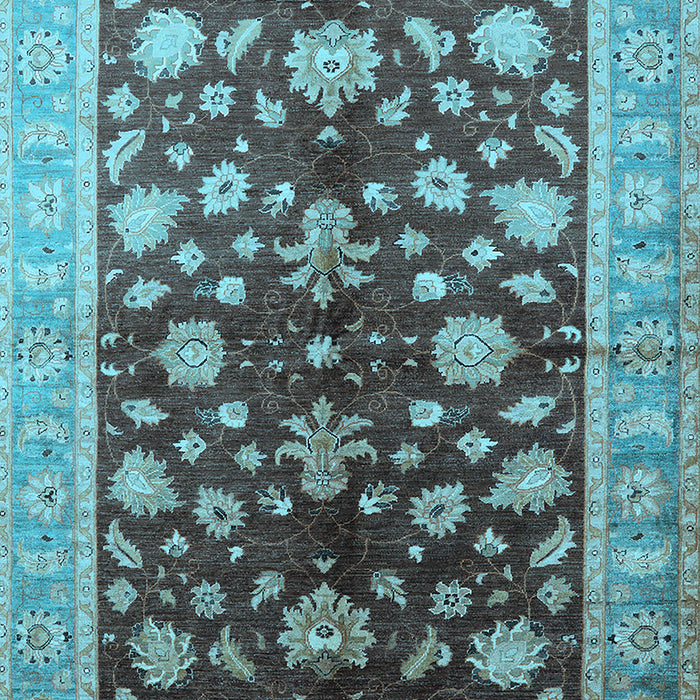 Machine Washable Oriental Light Blue Industrial Rug, wshurb834lblu