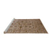 Sideview of Machine Washable Industrial Modern Sienna Brown Rug, wshurb835