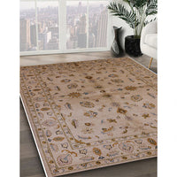 Mid-Century Modern Sienna Brown Oriental Rug, urb835