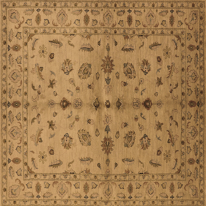 Square Oriental Brown Industrial Rug, urb835brn