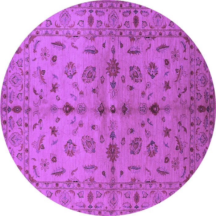 Round Machine Washable Oriental Purple Industrial Area Rugs, wshurb835pur