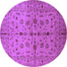 Round Machine Washable Oriental Purple Industrial Area Rugs, wshurb835pur