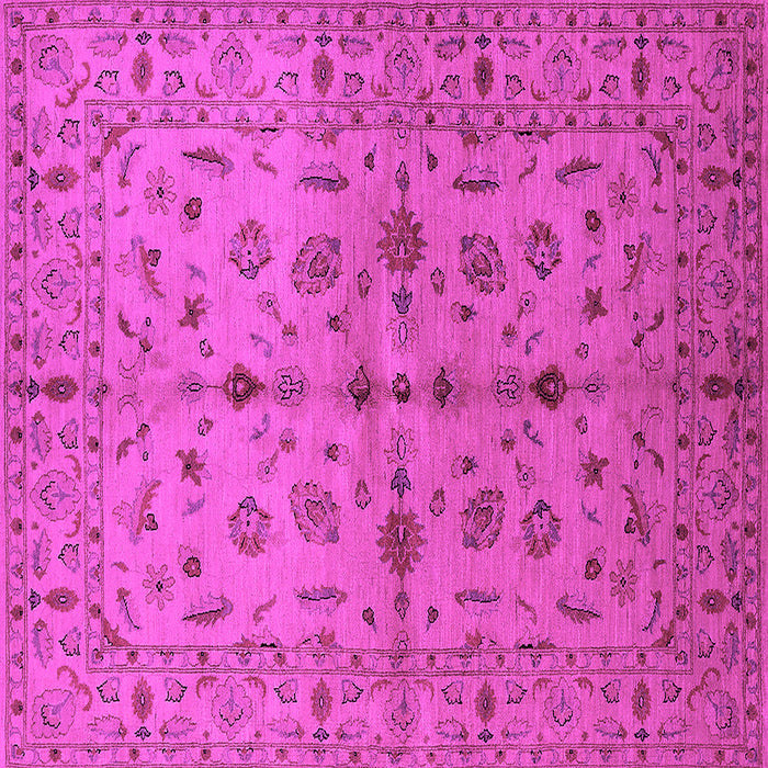 Square Machine Washable Oriental Pink Industrial Rug, wshurb835pnk
