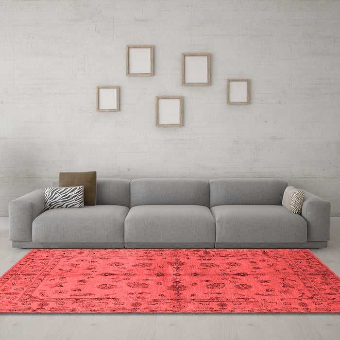 Industrial Red Washable Rugs