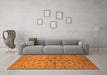 Machine Washable Oriental Orange Industrial Area Rugs in a Living Room, wshurb835org