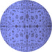 Round Oriental Blue Industrial Rug, urb835blu