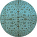 Round Oriental Light Blue Industrial Rug, urb835lblu