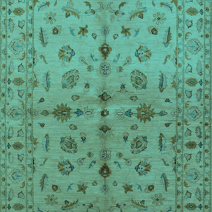 Machine Washable Oriental Turquoise Industrial Area Rugs, wshurb835turq