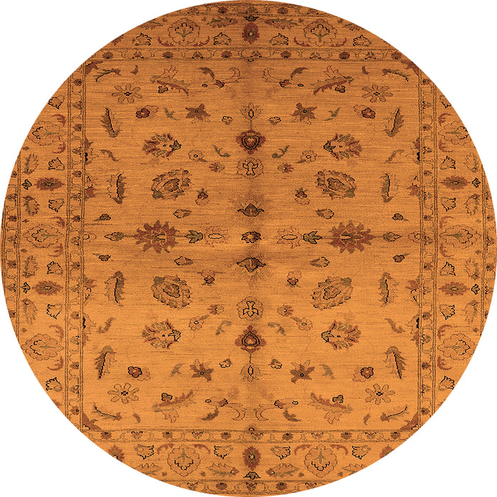 Round Oriental Orange Industrial Rug, urb835org