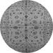 Round Oriental Gray Industrial Rug, urb835gry