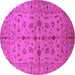 Round Oriental Pink Industrial Rug, urb835pnk