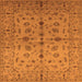 Square Machine Washable Oriental Orange Industrial Area Rugs, wshurb835org