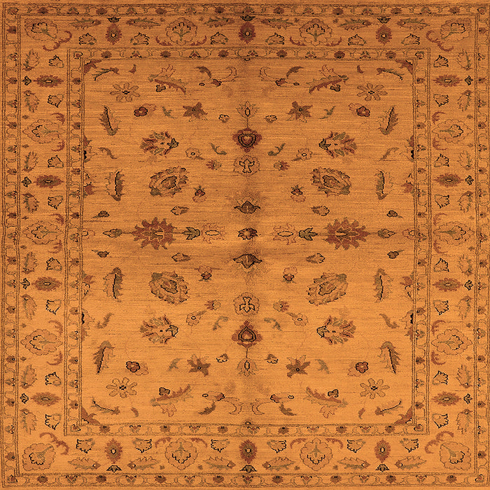 Square Oriental Orange Industrial Rug, urb835org