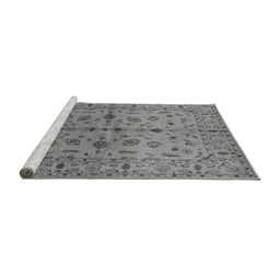 Sideview of Machine Washable Oriental Gray Industrial Rug, wshurb835gry