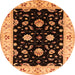 Round Oriental Orange Industrial Rug, urb836org