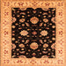 Square Oriental Orange Industrial Rug, urb836org