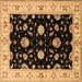 Square Oriental Brown Industrial Rug, urb836brn