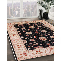 Mid-Century Modern Pastel Orange Oriental Rug, urb836