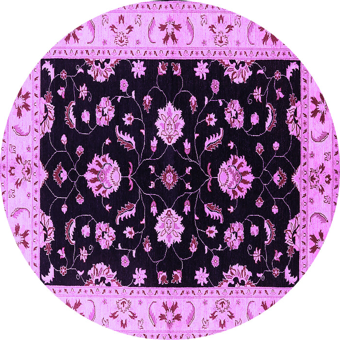 Round Machine Washable Oriental Purple Industrial Area Rugs, wshurb836pur