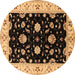 Round Oriental Brown Industrial Rug, urb836brn