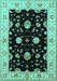 Machine Washable Oriental Turquoise Industrial Area Rugs, wshurb836turq