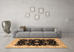 Machine Washable Oriental Brown Industrial Rug in a Living Room,, wshurb836brn