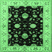 Square Machine Washable Oriental Emerald Green Industrial Area Rugs, wshurb836emgrn