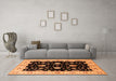 Machine Washable Oriental Orange Industrial Area Rugs in a Living Room, wshurb836org