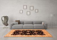 Machine Washable Oriental Orange Industrial Rug, wshurb836org