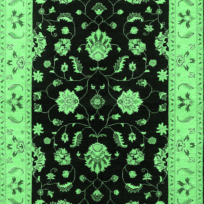 Machine Washable Oriental Emerald Green Industrial Area Rugs, wshurb836emgrn