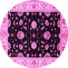 Round Oriental Pink Industrial Rug, urb836pnk