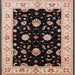 Square Mid-Century Modern Pastel Orange Oriental Rug, urb836