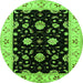 Round Oriental Green Industrial Rug, urb836grn