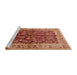 Sideview of Machine Washable Industrial Modern Mango Orange Rug, wshurb837