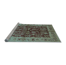Sideview of Machine Washable Oriental Light Blue Industrial Rug, wshurb837lblu
