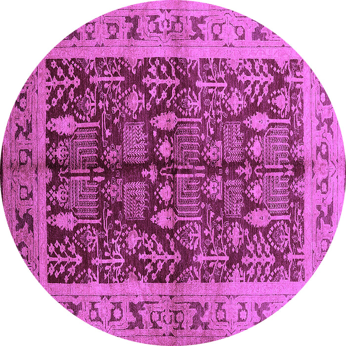 Round Machine Washable Oriental Purple Industrial Area Rugs, wshurb837pur