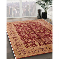 Mid-Century Modern Mango Orange Oriental Rug, urb837