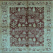 Square Oriental Light Blue Industrial Rug, urb837lblu