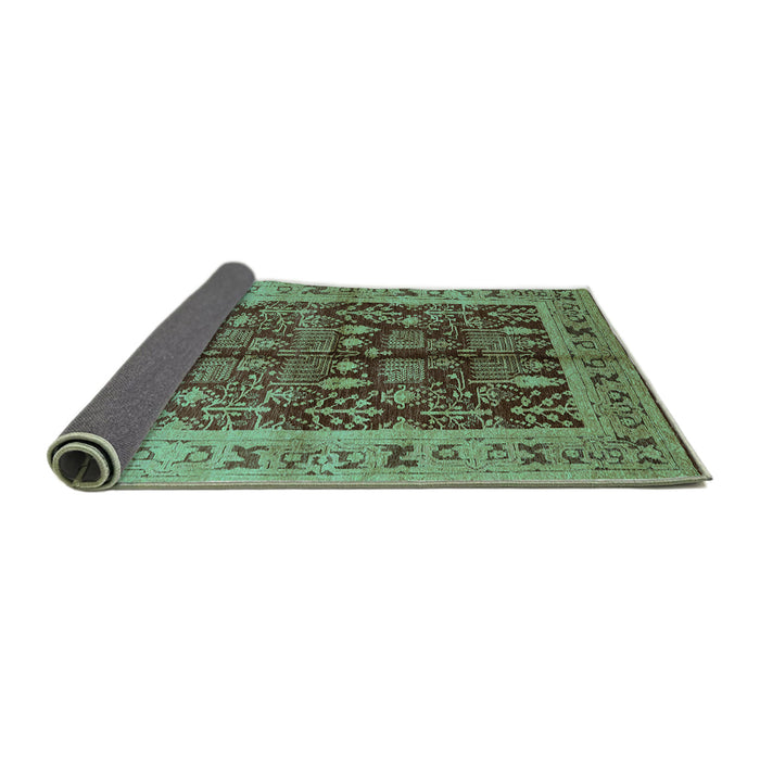 Sideview of Oriental Turquoise Industrial Rug, urb837turq